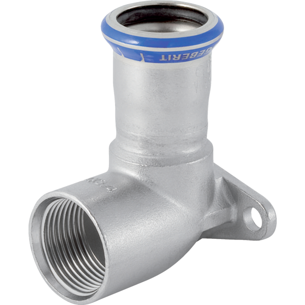 Codo de conexión 90° Geberit serie Mapress Acero Inoxidable: d=12mm, Rp=1/2″, L1=4.3cm